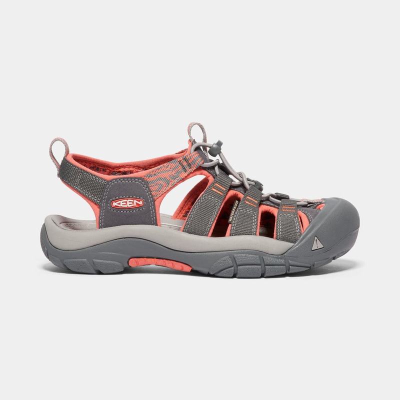 Keen Newport Hydro Womens Hiking Sandals Grey/Coral Online NZ (4930-KXIMY)